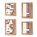 Abacus Set Vector. Realistic Illustration Of Classic Wooden Old Abacus. Arithmetic Tool Equipment.