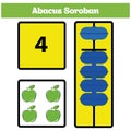 Abacus Soroban kids learn numbers with abacus, math worksheet for children