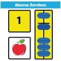 Abacus Soroban kids learn numbers with abacus, math worksheet for children