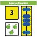 Abacus Soroban kids learn numbers with abacus, math worksheet for children