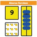 Abacus Soroban kids learn numbers with abacus, math worksheet for children