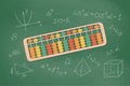 Abacus soroban for learning mental arithmetic for kids. Concept of illustration of the Japanese system of mental math. Royalty Free Stock Photo