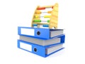 Abacus on stack of ring binders