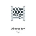 Abacus toy outline vector icon. Thin line black abacus toy icon, flat vector simple element illustration from editable toys Royalty Free Stock Photo