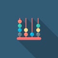 Abacus vector icon symbol, flat design, long shadow