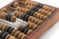 Abacus wooden old on a white background. Isolated Royalty Free Stock Photo
