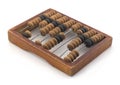 Abacus wooden old on a white background. Isolated Royalty Free Stock Photo