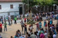 Traditional religious procession of Senhora da Abadia in Amares, Portugal