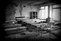 Abadndoned classroom at School Chornobyl zone Royalty Free Stock Photo