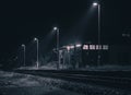 Abadoned railway station. Still lighting. Royalty Free Stock Photo