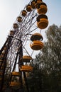 Abadonrd ferris wheel in Pripyat ghost town in Chernobyl exclusion zone, Ukraine Royalty Free Stock Photo