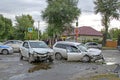 Abakan, Russia 07/21/2019: Car accident in the city