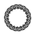 circular or round frame floral swirl vintage ornament.