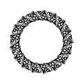 circular or round frame floral swirl vintage ornament.