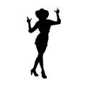 silhouette of a cowgirl sexy pose. Royalty Free Stock Photo