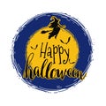 happy halloween illustrated text logo or emblem.