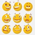 collection of emoticon with many expression.