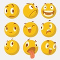 collection of emoticon with many expression.