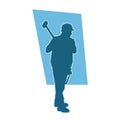 silhouette of a male worker holding her sledge hammer.