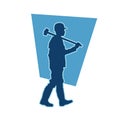 silhouette of a miner worker bringing his sledge hammer.