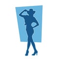 silhouette of a cowgirl sexy pose. Royalty Free Stock Photo