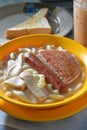 Abalone sausage ham noodle Royalty Free Stock Photo