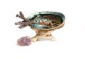 Abalone Shell With Lavender Bundle and Amethyst Stone For Cleansing and Purification
