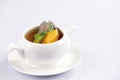 Abalone soup with whit bacjground Royalty Free Stock Photo