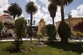 abancay peru plaza de armas and cathedral of catholic religion,