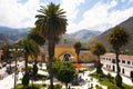 abancay peru plaza de armas and cathedral of catholic religion,