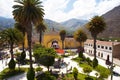 abancay peru plaza de armas and cathedral of catholic religion,