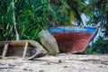 Abandend boats on the beach Royalty Free Stock Photo