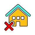 Abandon, discard, house icon