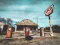 Abandon Gas Station in West Oklahoma Royalty Free Stock Photo