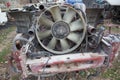 Abandon for years and old trucks rusts. Interior of abandoned old car Royalty Free Stock Photo