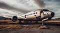 Abandoned Aircraft. Generative AI Royalty Free Stock Photo
