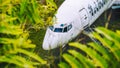 Abandoned aircraft between leaves, Bali, Indonesia
