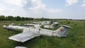 Abandoned airfields and old planes, Vovchansk Royalty Free Stock Photo