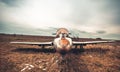 Abandoned airplane on the airfield