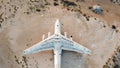 Abandoned airplane in the desert of Umm Al Quwain emirate of the