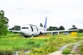 Abandoned Airplane Graveyard at grassland in Chiang mai, Thailand