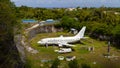 Abandoned Airplane , old crashed plane in career Royalty Free Stock Photo