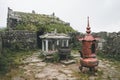 Abandoned altar complex with incense burners on Wugong Mountain in Jiangxi, China Royalty Free Stock Photo