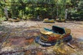 Abandoned Amusement Car Ride in park of attractions in Ghost City of Pripyat in Chernobyl Exclusion Zone Royalty Free Stock Photo