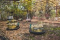 Abandoned amusement park in Pripyat ghost town, Chernobyl. Royalty Free Stock Photo