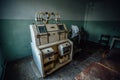 Abandoned analytic laboratory in old empty flour mill factory