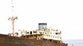 Abandoned and anchored ship in the port of Los MÃÂ¡rmoles, Arrecife, Lanzarote