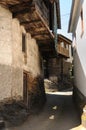 Abandoned ancient house. Stone and wood