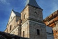 Abandoned ancient monumental Catholic temple as symbol of secularism and changes human values. (religion, time, destruction