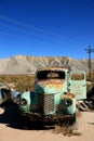 Abandoned antique old truckin the desert